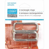 Rectangle Rings - 4ct Silver - Unique Brand