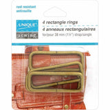 Rectangle Rings - 4ct Antique Gold - Unique Brand