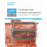 Rectangle Rings - 4ct Black - Unique Brand