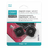 Sew-on Magnetic Snaps - 18mm - 2 Sets - Gunmetal - UNIQUE