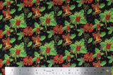 Festive Holly & Bells - 44/45" - 100% cotton