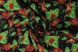 Festive Holly & Bells - 44/45" - 100% cotton