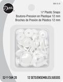 Dritz Snaps - 12 mm - Size 20 - 12 Sets