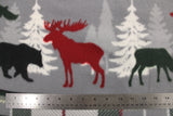 Animals In Winter Fleece Print - 60" - 100% polyester