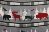 Animals In Winter Fleece Print - 60" - 100% polyester