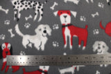 Assorted Dogs Fleece Print - 60" - 100% polyester