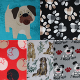 Assorted Dog Prints - 58" - 100% polyester fleece