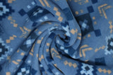 Blue Geometric Abstract - 58" - 100% polyester fleece