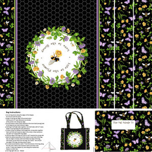 Honey & Clover Bag Panel - 24" x 45" - 100% Cotton