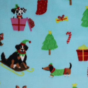 Christmas Dogs Fleece Print - 60" - 100% polyester