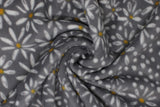 Daisies Allover on Grey - 58" - 100% polyester fleece