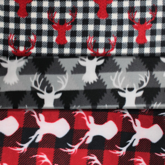 Deer Heads Fleece Prints - 60