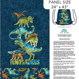 Dino Roar - 24" x 43" - 100% cotton canvas