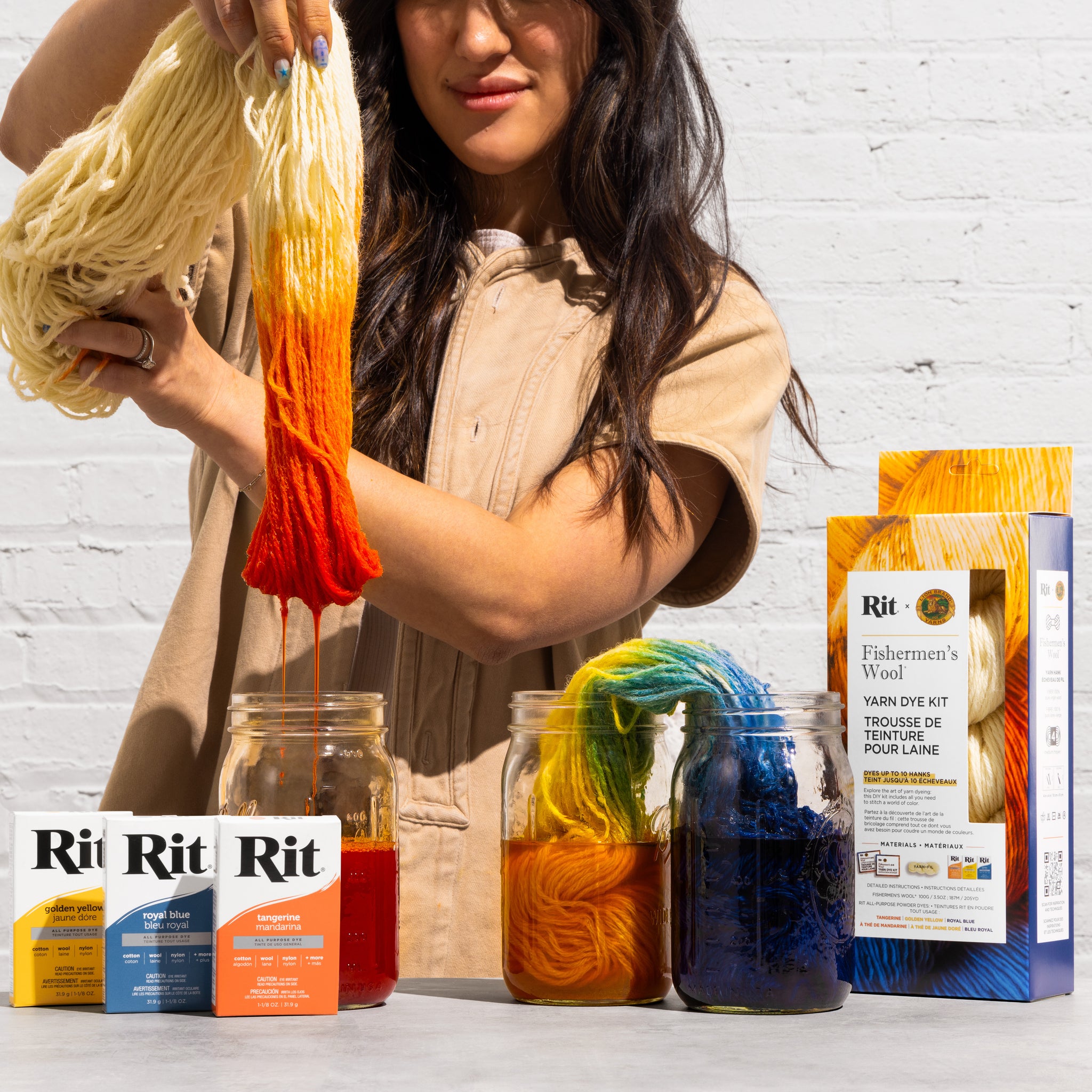 Fishermen's Wool Ready-To-Dye Hank - 100g - Lion Brand – Len's Mill