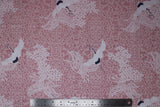Floral Design with Crane - 43/44" - 100%  cotton flannel