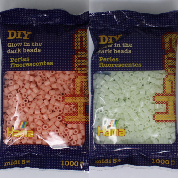 Glow in the Dark Perler Beads - 1000 Bead Bag