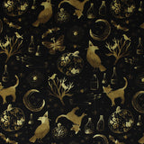 Halloween Metallic Gold Print - 45'' - 100% cotton