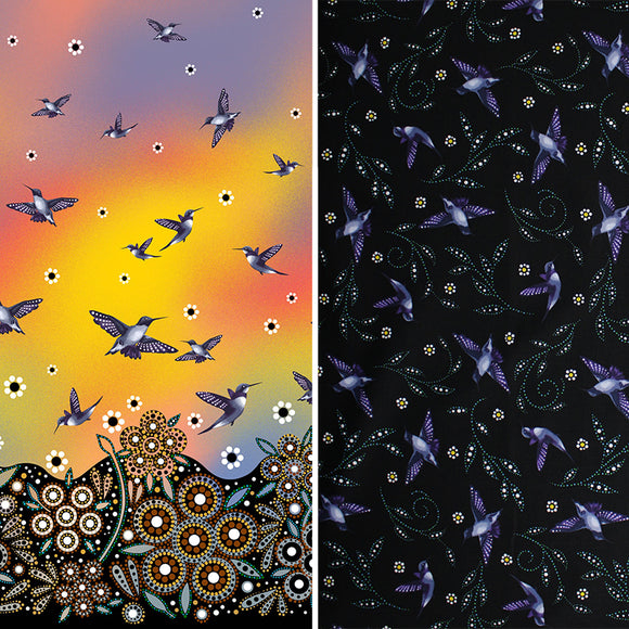Hummingbirds - 45'' - 100% cotton