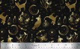 Halloween Metallic Gold Print - 45'' - 100% cotton