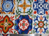 Mediterranean Tile Patchwork - 58" - 100% polyester fleece