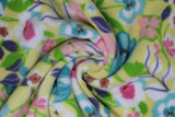 Multi Flowers on Yellow - 58" - 100% polyester fleece