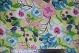 Multi Flowers on Yellow - 58" - 100% polyester fleece