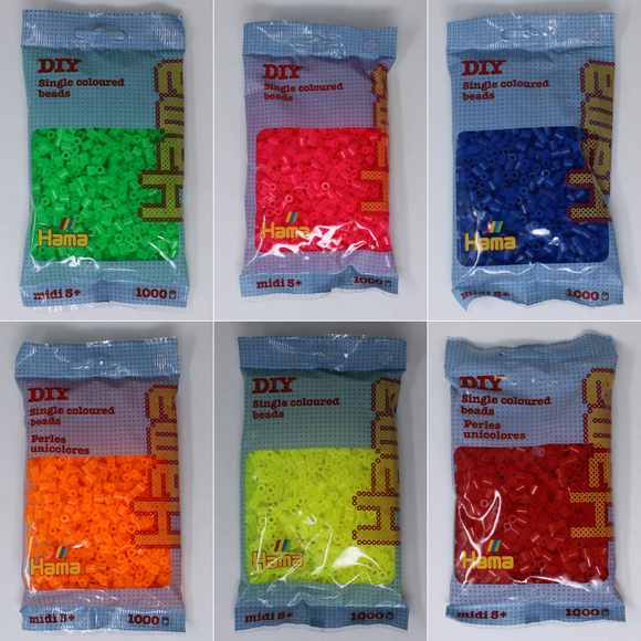 Neon Perler Beads - 1000 Bead Bag