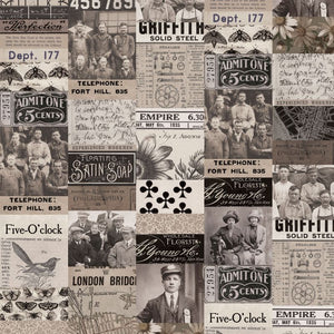 Palette Charcoal - 44" - 100% cotton - Tim Holtz
