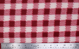 Red & Cream Plaid Fleece Print - 60" - 100% polyester