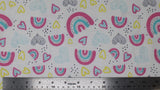 Rainbows & Hearts - 45" - 100% cotton flannel