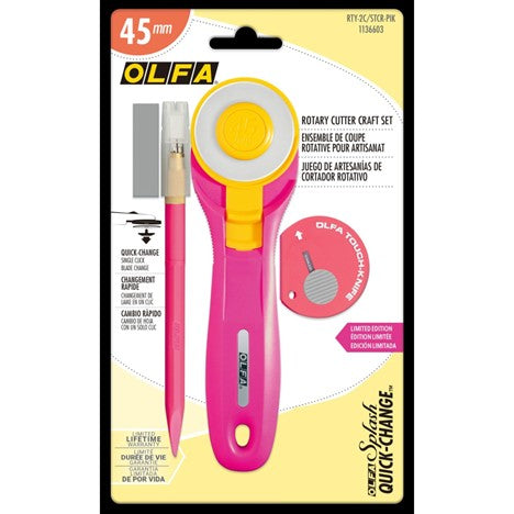 Rotary Cutter Craft Set - 45mm Quick-Change with Art and Touch Knife - OLFA