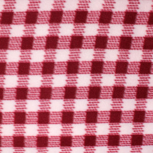 Red & Cream Plaid Fleece Print - 60" - 100% polyester