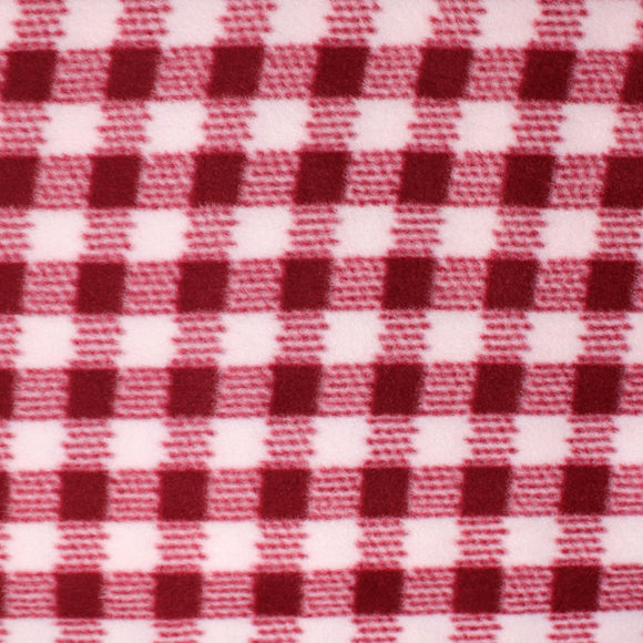 Red & Cream Plaid Fleece Print - 60