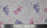 Spring Rabbits - 45" - 100% cotton flannel