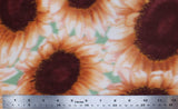 Sunflowers Fleece Print - 60" - 100% polyester