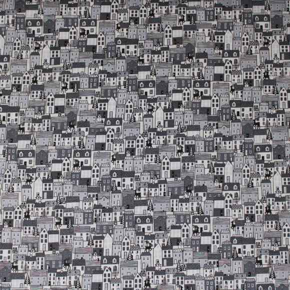 Scandi Christmas Houses - 45'' - 100% cotton
