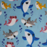 Smiley Sharks - 58" - 100% polyester fleece