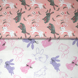 Spring Rabbits - 45" - 100% cotton flannel