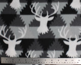 Deer Heads Fleece Prints - 60" - 100% polyester