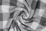 White Grey Checker - 58" - 100% polyester fleece