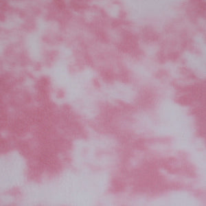 White & Pink Tie Dye Fleece Print - 60" - 100% polyester