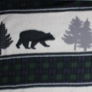 Winter Bears Plaid Stripe Fleece Print - 60" - 100% polyester