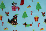 Christmas Dogs Fleece Print - 60" - 100% polyester