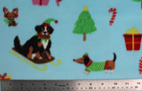 Christmas Dogs Fleece Print - 60" - 100% polyester