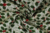 Christmas Holly & Berries - 44/45'' - 100% cotton