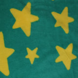 Yellow Stars on Green - 58" - 100% polyester fleece