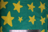 Yellow Stars on Green - 58" - 100% polyester fleece
