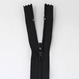 30cm light weight closed end zipper in black half zipped