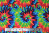 Flat swatch comfy print flannel in tie dye (red/blue/green/yellow)