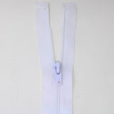 23cm light weight one way separating zipper in white half zipped